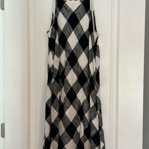 Cloth & Stone Black and White Gingham Halter Maxi Sundress